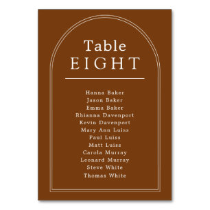 Table number seating chart terracotta arch