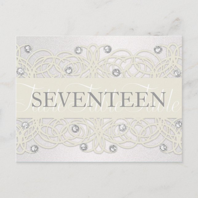 Table Number Shimmer and Crystals (Front)