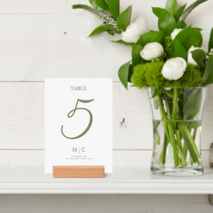 Table number signs for weddings modern style. holder