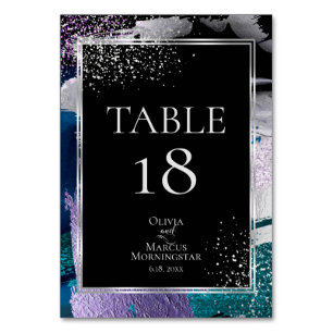 TABLE NUMBER   Silver Metallic Teal Lilac