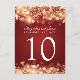 Table Number Sparkling Lights Gold