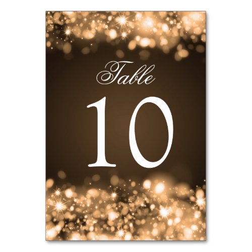 Table Number Sparkling Lights Gold