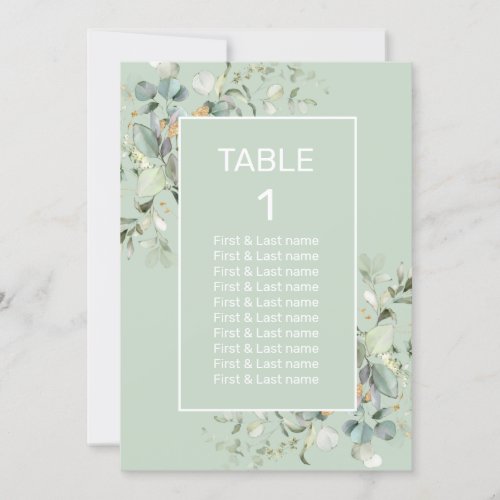   Table Number Succulent Color Elegant Minimalism
