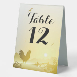 Table Number Tent Card Sunny Morning Farm Country Table Tent