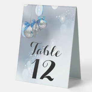 Table Number Tent Card Winter Snowflake Ornaments Table Tent