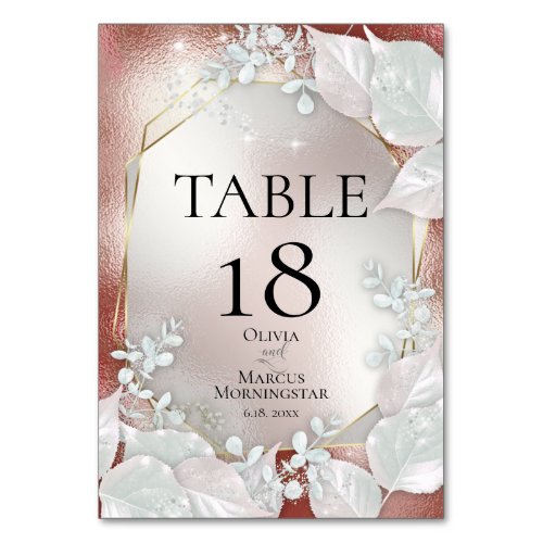 TABLE NUMBER  Terracotta Pearl Shimmer