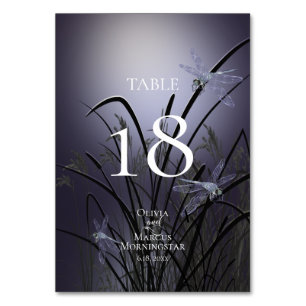 TABLE NUMBER Watercolor Dusty Plum Dragonflies