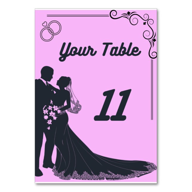 Table Number  Wedding Card  (Front)