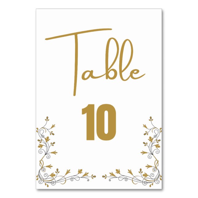 Table Number Wedding Card (Front)