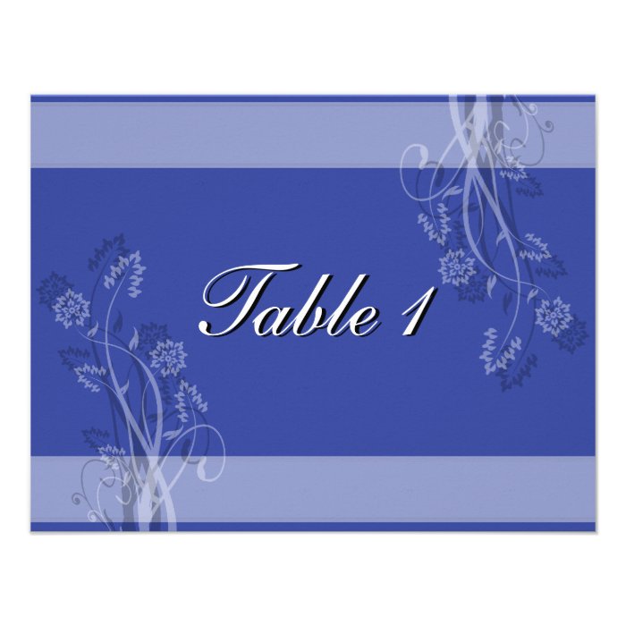 Table Number Wedding Card   Black and White Floral Invite