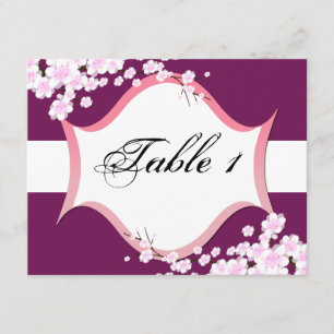 Table Number Wedding Card - Sangria White Blossoms