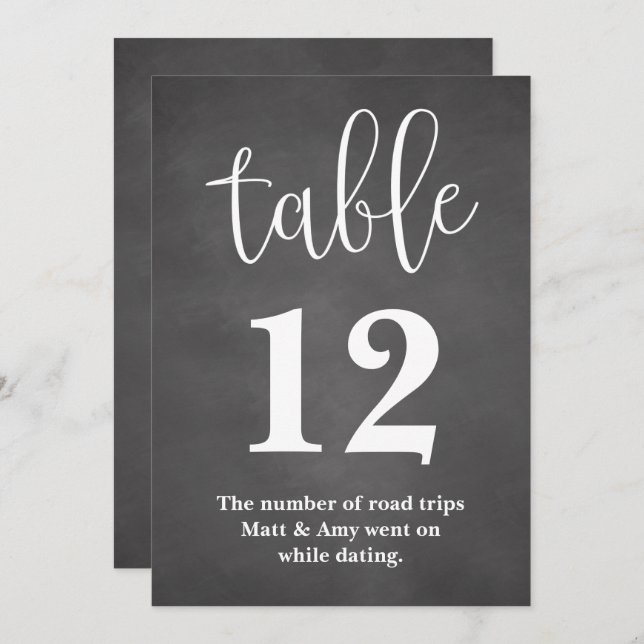 Table Number Wedding Reception Sign (Front/Back)