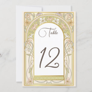 Table number wedding vintage retro card