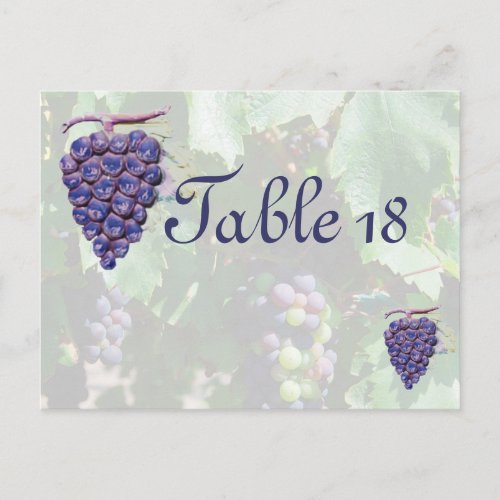 Table Number Wine Country Wedding