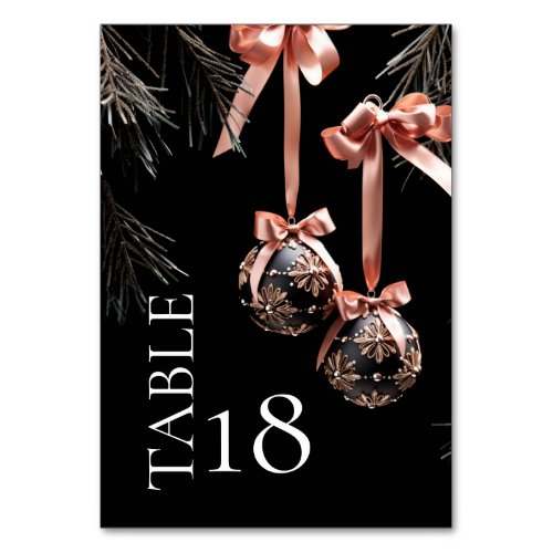 TABLE NUMBER  Winter Pink and Onyx Baubles