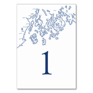Table Number with Penobscot Bay Map
