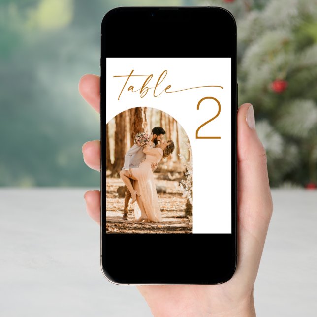 Table Number with Two Arch Photos. Elegant Wedding (Front Digital)