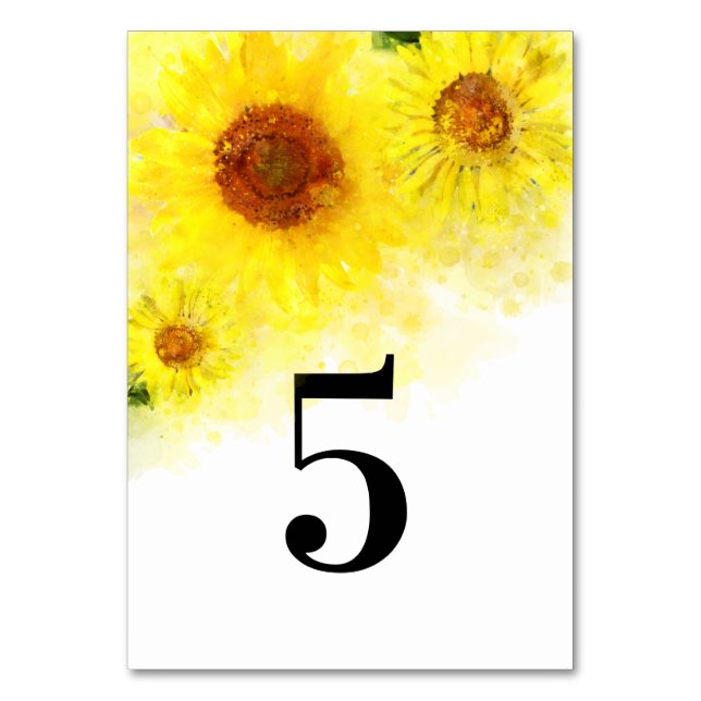 *~* TABLE NUMBER - Yellow Sunflower  Wedding (Front)