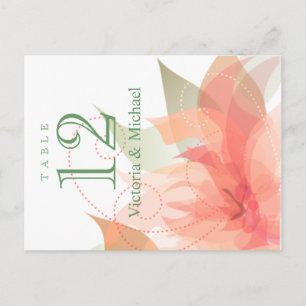 Table Numbers - Abstract Floral - Orange Ice