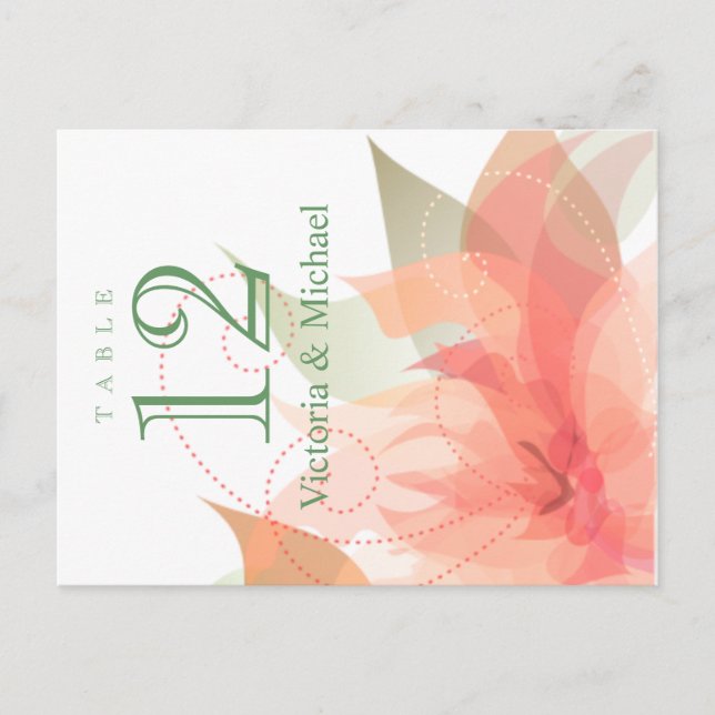 Table Numbers - Abstract Floral - Orange Ice (Front)