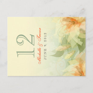 Table Numbers - Abstract Floral - Yellow Sage