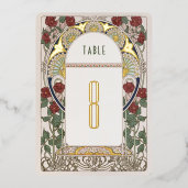 Table Numbers Bougainvillea Burgundy Gold Wedding