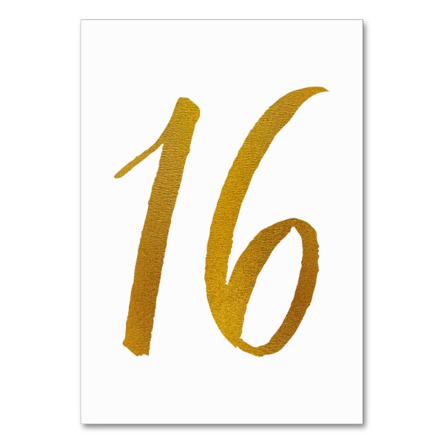 Table Numbers - Casual Brush Script Typography -16 (Front)