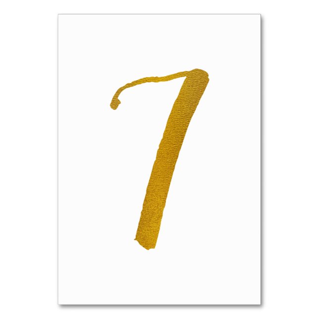 Table Numbers - Casual Brush Script Typography - 7 (Front)
