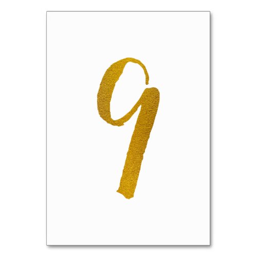 Table Numbers _ Casual Brush Script Typography _ 9