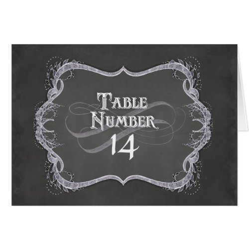 Table Numbers _ Chalkboard Typographic Leaf Swirl