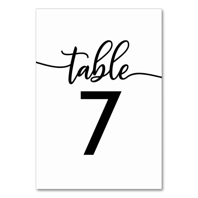 Table Numbers | Elegant Black and White Wedding (Front)