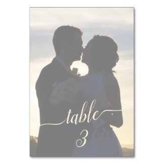 Table Numbers Faded Opaque Wedding Photo