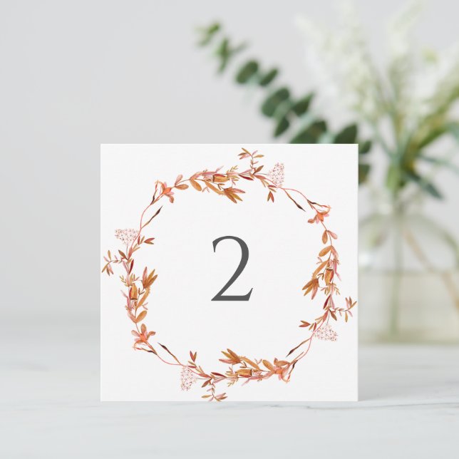Table numbers floral border (Standing Front)