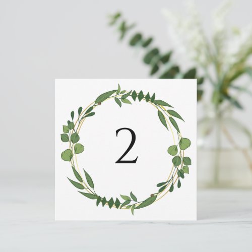 Table numbers floral border