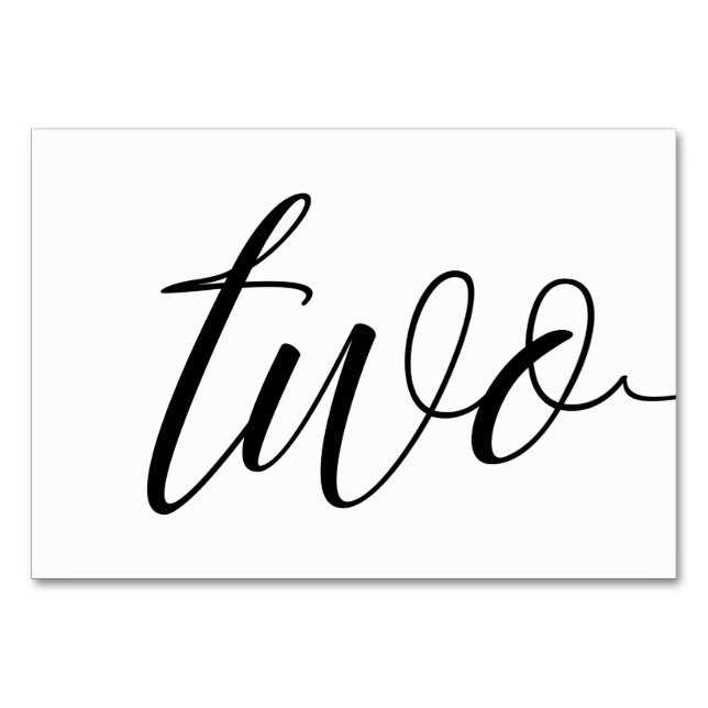 Table Numbers - Luxe Typography (Black) 2 (Front)