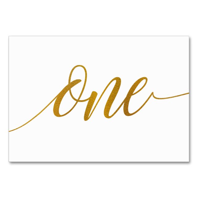 Table Numbers - Luxe Typography (Faux Foil) 1 (Front)