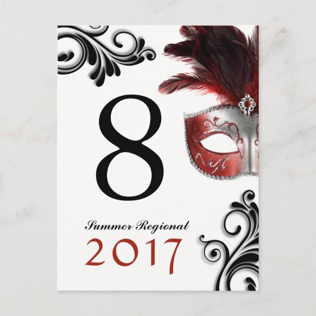 Table Numbers - Masquerade Ball (Front)