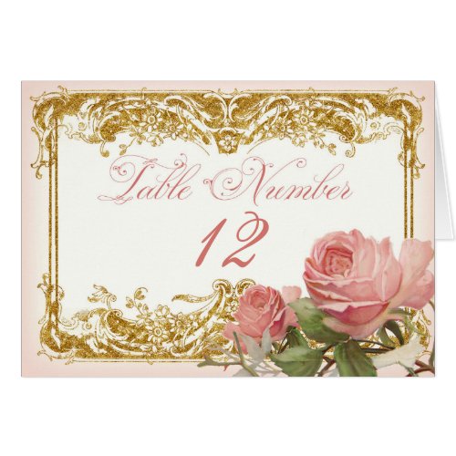 Table Numbers Parisian Vintage Rose Manor House