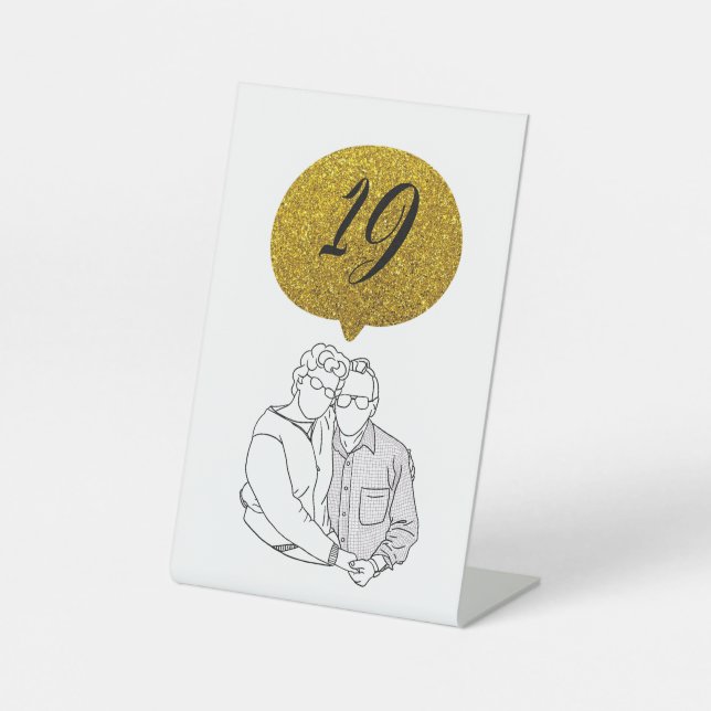 Table numbers pedestal sign (Front)