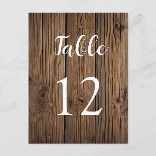 Table numbers Rustic Country Barn (Front)
