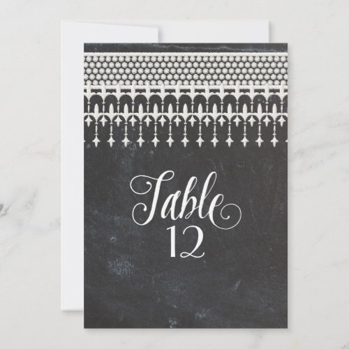 Table Numbers Rustic Vintage Lace Chalkboard