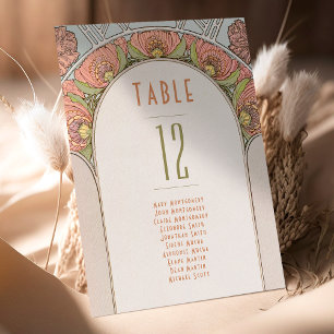 Table Numbers Vintage Art Nouveau Wedding