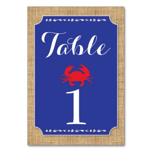 Table Numbers Wedding Crab Boil Beach Burlap