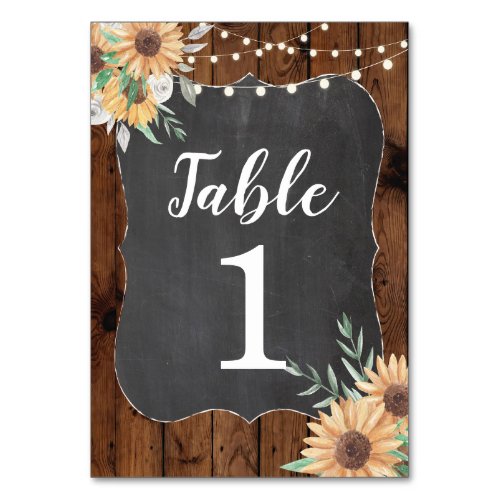 Table Numbers Wedding Floral Rustic Jars Sunflower