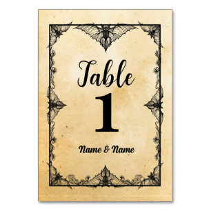 Table Numbers Wedding Gothic Frame Halloween Cards