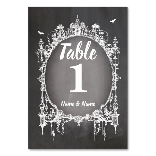 Table Numbers Wedding Gothic Frame Halloween Cards