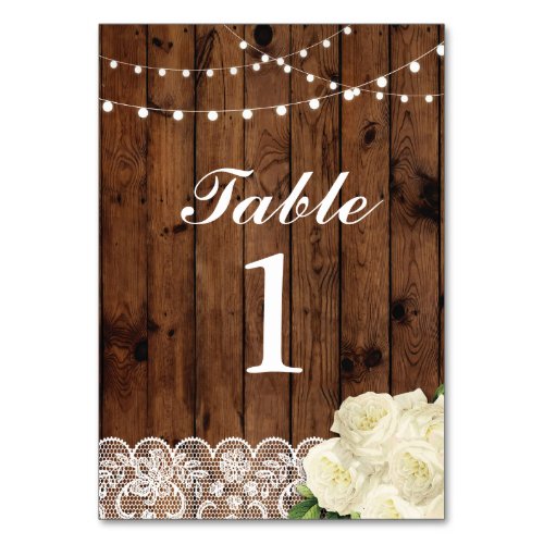 Table Numbers Wedding Lace Cards Display