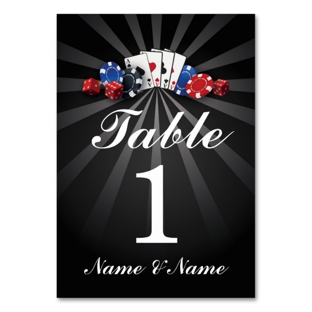 Table Numbers Wedding Las Vegas Casino (Back)