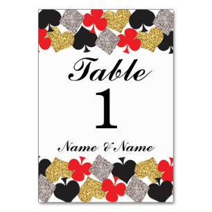 Table Numbers Wedding Las Vegas Casino Party