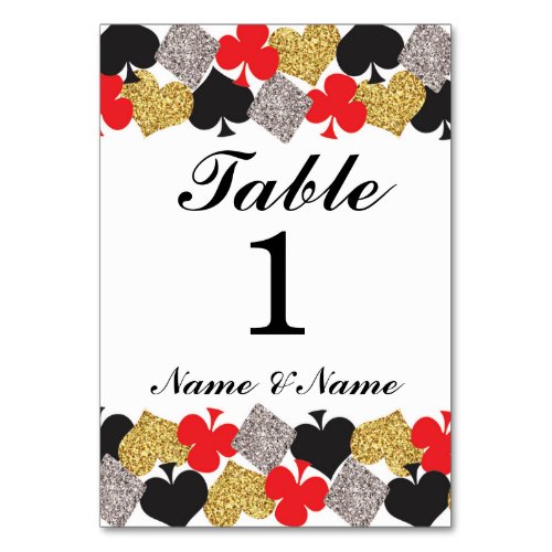 Table Numbers Wedding Las Vegas Casino Party